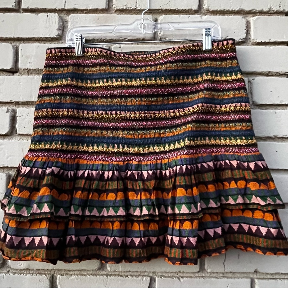NWT Farm Rio Graphic Toucans Stripe Mini Skirt in Multi - Size XL - Picture 2 of 11